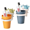 2 Pieces Toothbrush Holder for Children with Cup, Cartoon Toothbrushes, Animal Shaped Toothbrush Holder with Sticker, Toothpaste Holder, for Babies