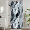 Uiiooazy Shower Curtain, Blue, Shower Curtain, Narrow, 90 x 180 cm, Anti-Mould, Grey Stripes, Gradient Stripes, Patterned Shower Curtains, Short
