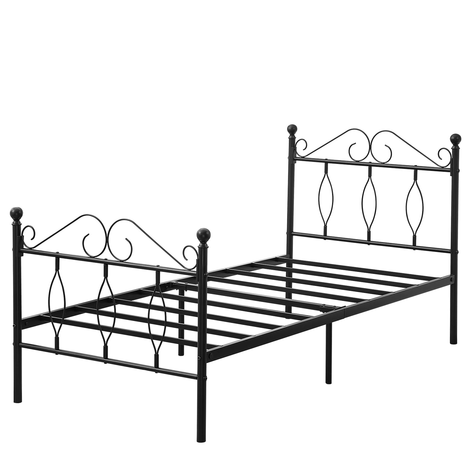 3ft Single Metal Bed Frame simple modern iron Design for teenagers/adults, suitable for bedroom, student dormitory and other multiple scenes, with a