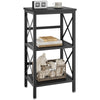 YMYNY Bookcase, 3 Tier Storage Rack, Plant Rack, Storage Microwave Shelf with Steel Frame, for Living Room, Kitchen, Office, Study Hall, Industrial