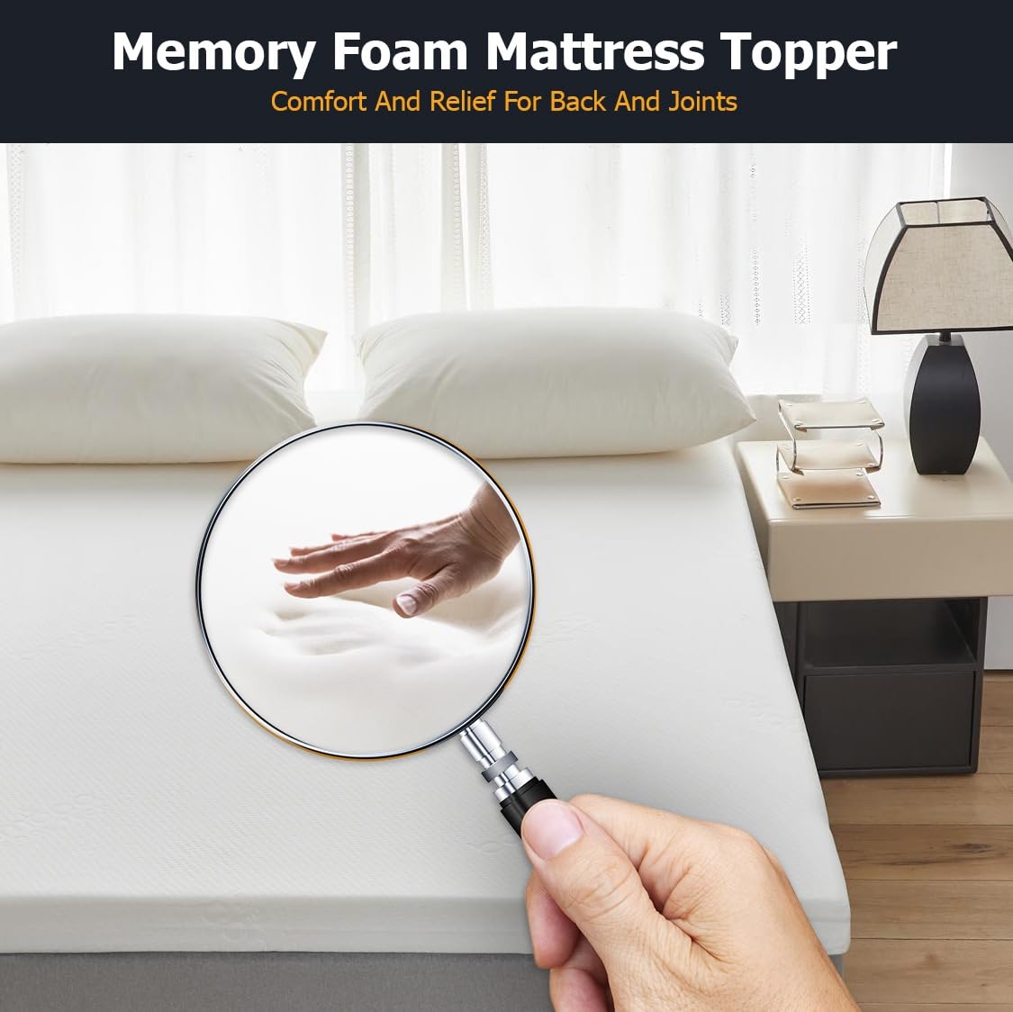 Memory Foam Mattress Topper 4ft/Small Double Bed (7cm Thick) Premium Topper for Comfort & Support, Back & Joint Pain Relief, Cooling Dual-Layer