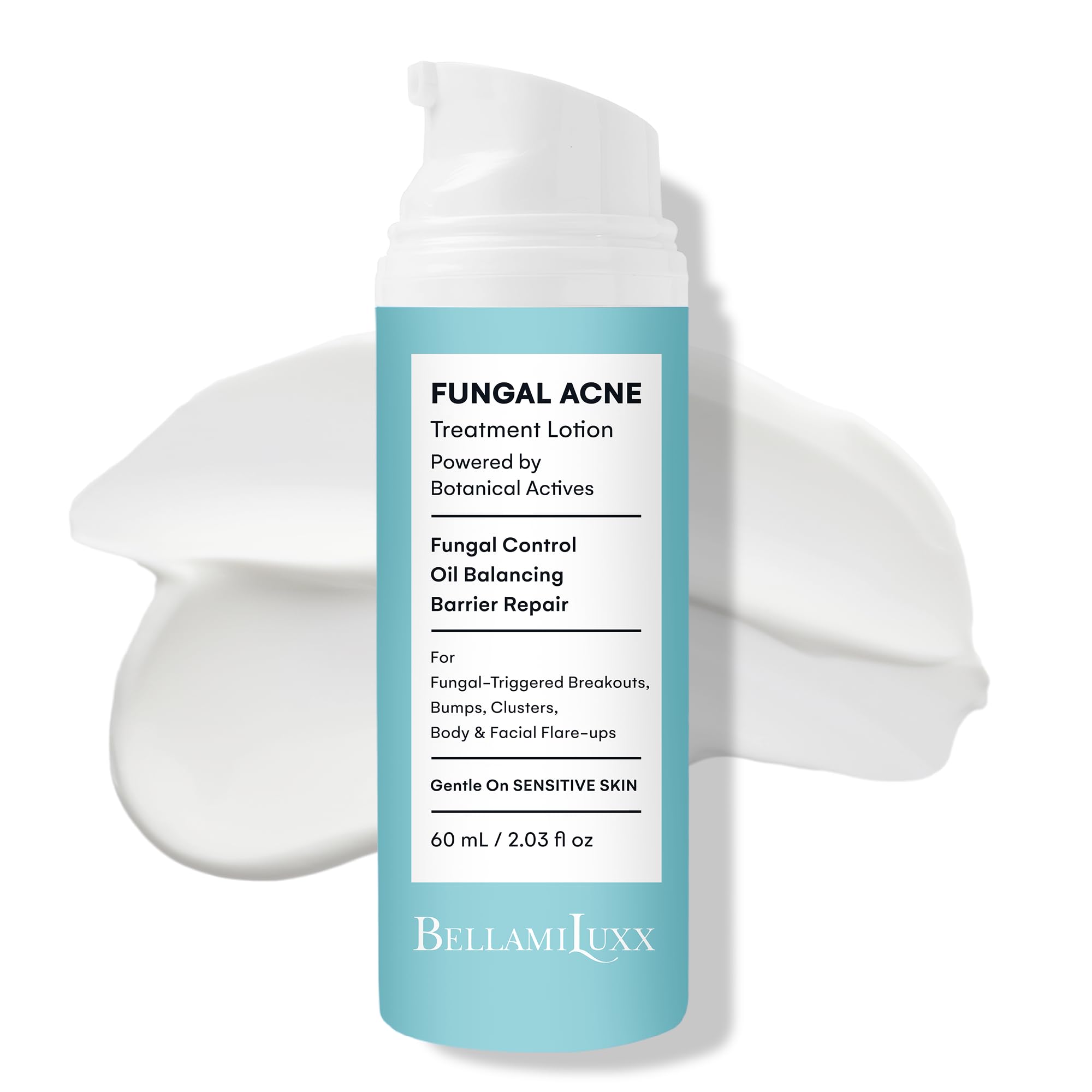BellamiLuxx Fungal Acne Treatment Lotion: Effective Face & Body Pimple Cream for Bumps, Clusters, Itch & Redness ? Fungal Prone Skin Acne Treatment