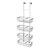 Duwee Hanging Shower Caddy 4 Tier, RustProof Aluminium Shower Caddies, Over Door Bathroom Caddy, No Drilled Storage Basket Organizer for Shampoo,