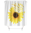 M&W DasDesign Shower Curtain Yellow Sunflower Plants Butterflies Bathroom Textile Curtain Leaves Anti-Mould Effect Washable Shower Curtain Bath
