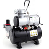Fengda Airbrush Mini Compressor FD-186 with Powerful Constant Working Pressure/Strong Airflow/3L Air Tank, Regulator, Moisture trap for hobby, food