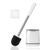 HiWODO Toilet Brush Holder,Wall-Mounted & Free-Standing Toilet Brushes & Holders,Deep Hygienic Toilet Cleaner Brush Set with Long Rubber Handle for