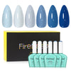 Firedeep 10ml Hema Free 6 Colors Navy Blue Gel Polish Set Nude Gray Baby Blue Soak Off UV LED Cured Gel Nail Polish Kit Hema Free Manicure for Salon
