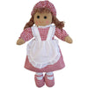 Powell Craft red gingham rag doll 40cm with gingham hat white apron