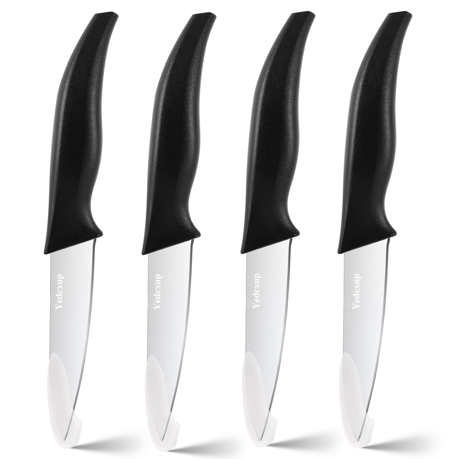 Yedcxup Paring Knife Set 4 - Fruit Vegetable Paring Knives Large Sturdy Handle Stainless Steel Sharp Blades Paring Knife Quick Cutting Small Kitchen