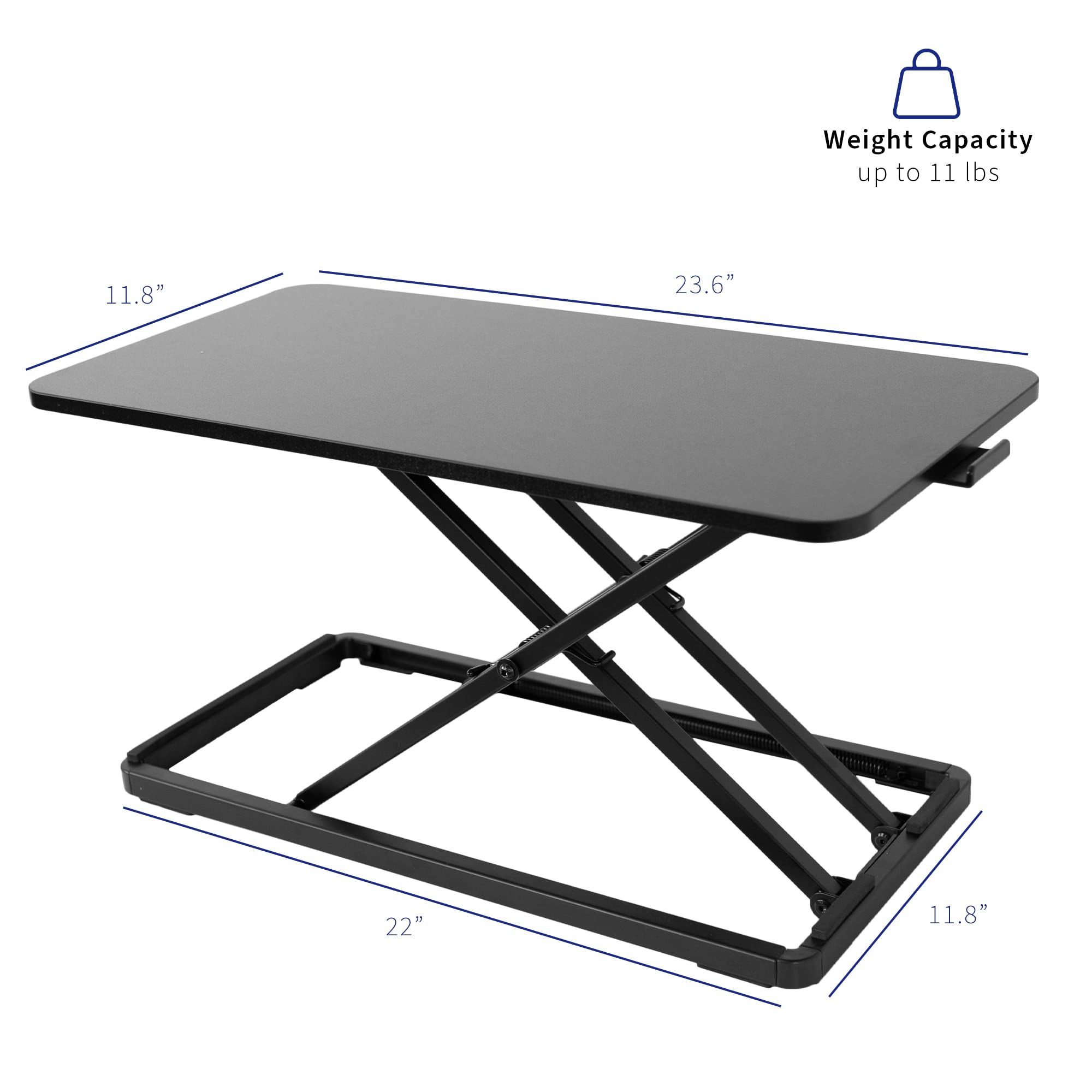 VIVO Single Top 24 inch Scissors Lift Keyboard and Mouse Riser, Height Adjustable Laptop Desk, For Ergonomic Sit Stand Workstations, Black, DESK-V024A