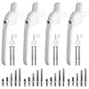 Kamtop 4 Pcs Window Handle for uPVC Windows, Universal Espag Handles with Key, Aluminum Lockable Window Handle Inline Locking with 10, 15, 30, 43,