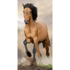Jerry Fabrics Horse Beach Towel Brown, Bath Towel, Beach Towel, Horse Motif, Stallion, 70 cm x 140 cm, 100% Cotton