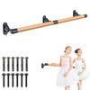 BeneLabel 170cm Ballet Barre, Adjustable Wooden Dance Stretching Bar Wall Mounted Home Barre Workout Equipment with Metal Support Bracket Holder for