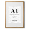 Fabian Clarke London A1 Modern Oak Wooden Picture Photo Frame with White A2 Mount to Hang Portrait or Landscape