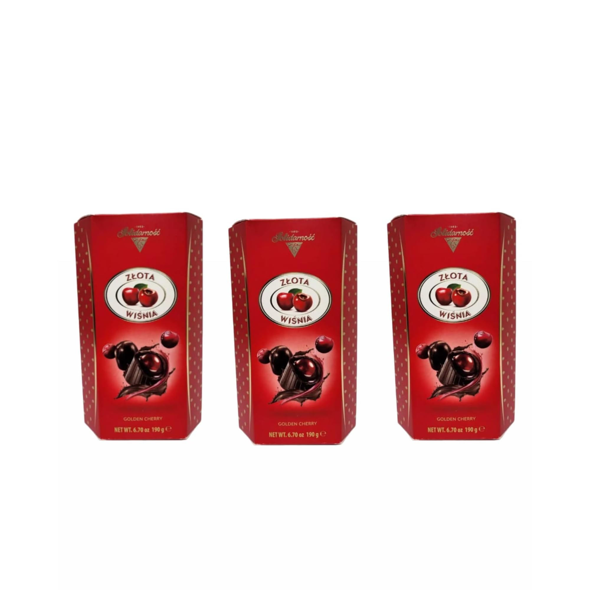 Elizabeth Shaw New Golden Cherry Liqueurs Filled Chocolates, 190g (3 Pack)