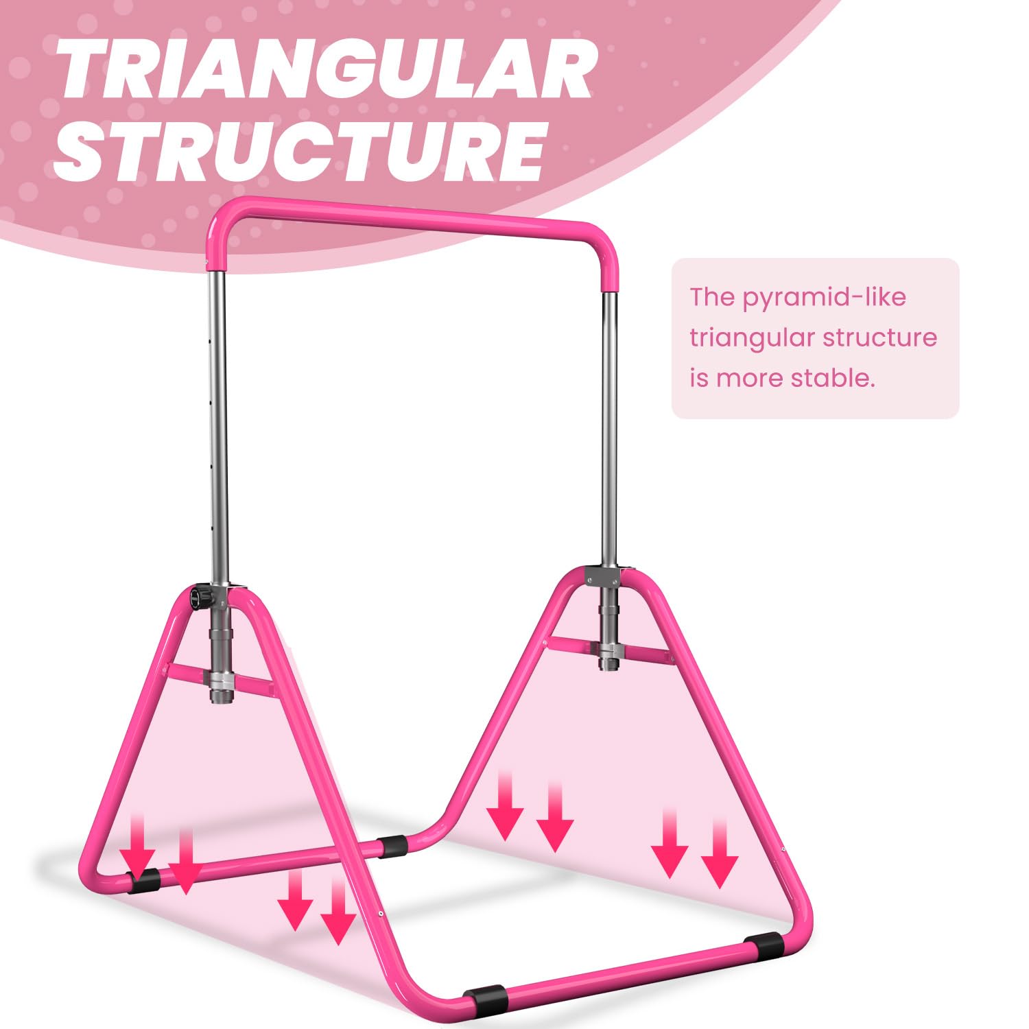 DOBESTS Gymnastics Bar, Kids Folding Horizontal Bar, Adjustable Height Gymnastic Horizontal Bars, Junior Gymnastic Training Equipment for Home Gym