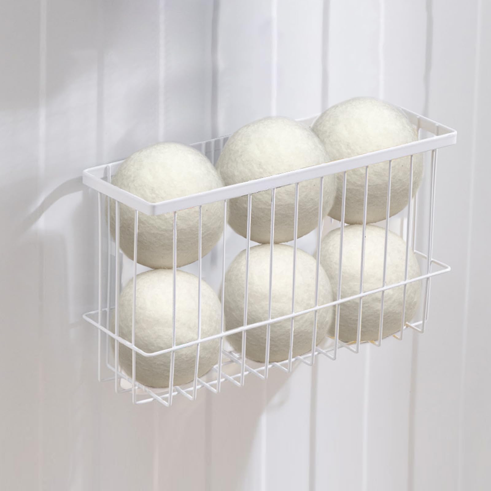 YEXEXINM Magnetic Metal Basket Organizers, Dryer Ball Holder Versatile Storage for Kitchen Office Laundry Washing Room, Large Capacity Wear Resistant
