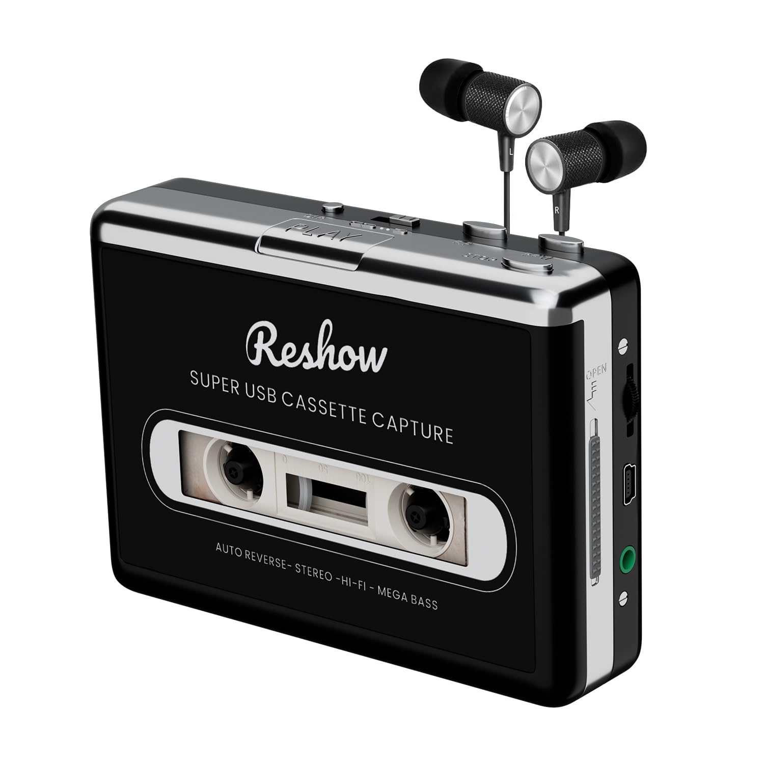 Reshow Cassette Tape Player Portable Tape Player with Headphones, Tape to Digital Converter, Convert Cassette Recorder to iPod Format, Compatible with