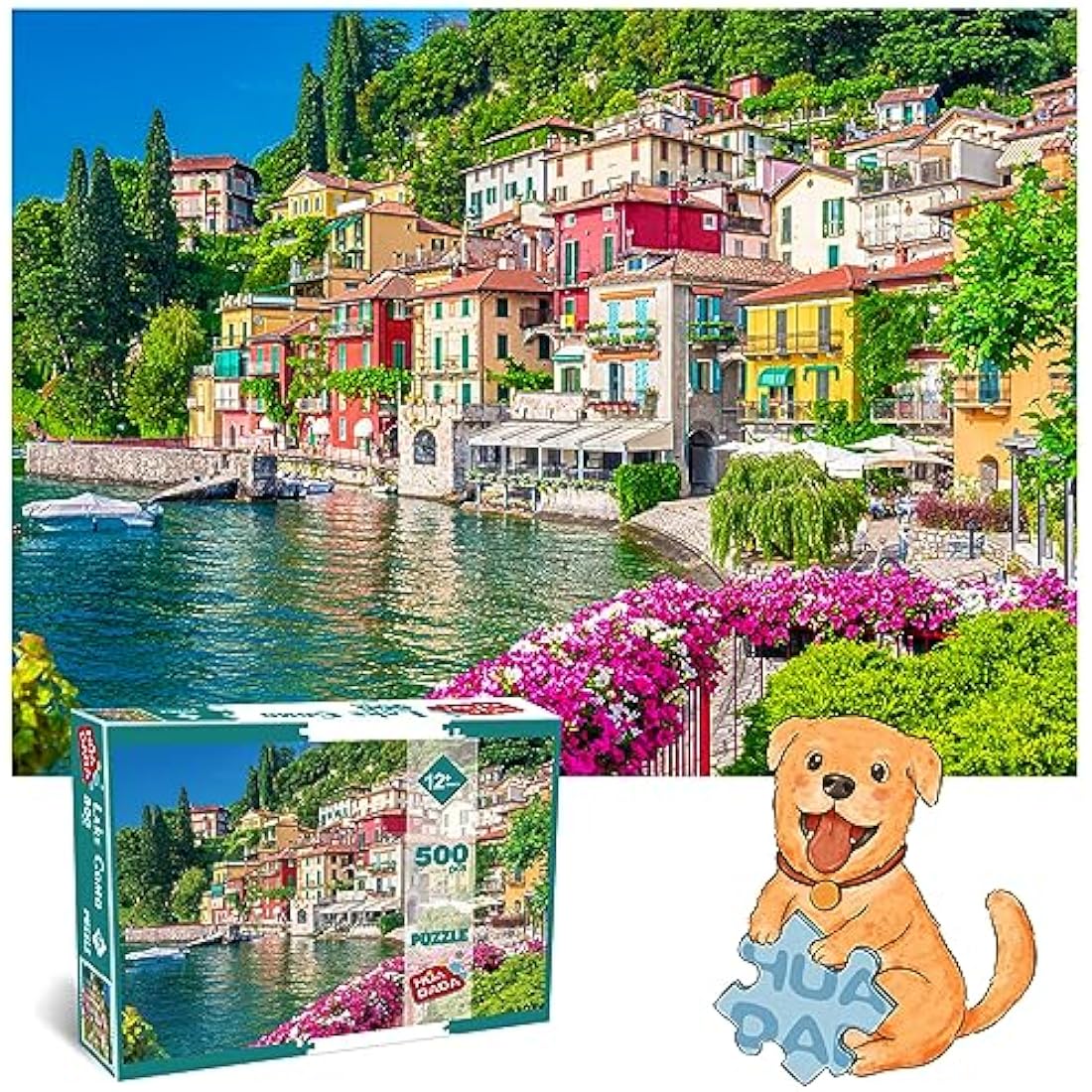 Lake Como 500 Piece Jigsaw Puzzles for Adults Varenna Village of Lovers Jigsaw Puzzles for Adults 500 Pieces Puzzle Gifts