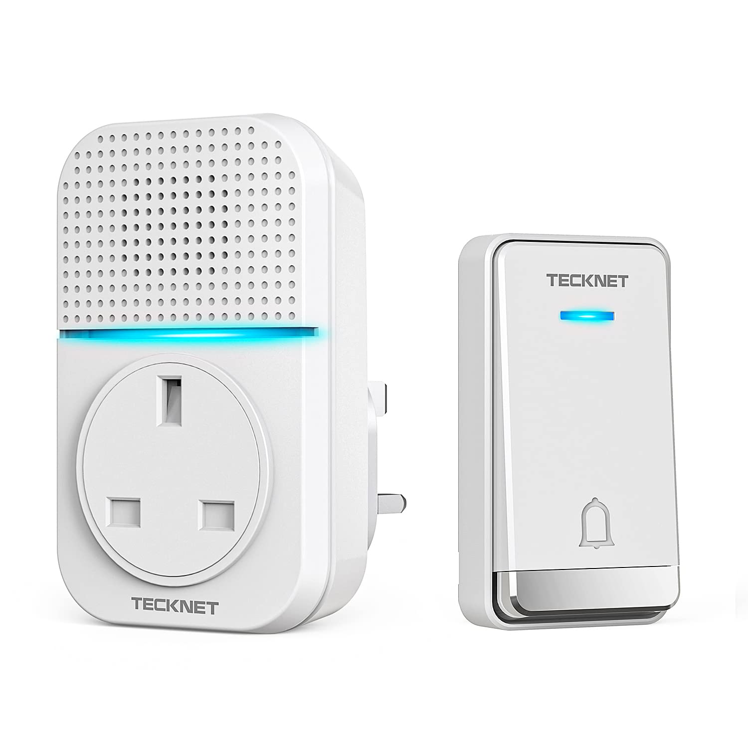 TECKNET Wireless Doorbell, No Battery Required Self-Powered Door Bell Plug in Waterproof IP65 Cordless Doorbell Chime Kits at 1300ft Range with 60