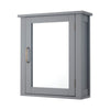 Teamson Home Mercer Removable Wooden Wall Cabinet with Mirrored Door, Grey
