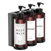 NICEME Soap Dispensers, Wall Mounted Shampoo Bottle Pump Dispenser, 300ml with Label, Suitable for Bathroom, Kitchen, or Hotel, Refillable for