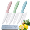 Zhiyun 3 PCS Ceramic Knives, Paring Knife,4 Inch Zirconia Blade with Sheath,Colorful Knife use for Meat Fruit Vegetable and Bread (Green Blue and