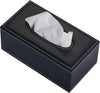 Oymlclivisa Leather Tissue Box Holder, Black Tissue Holder for Home Kitchen Office Car