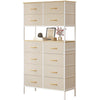 Mintnook 12-Drawer Chest, Bedroom Chest of Drawers Large Capacity Storage Chest with Handles, Center Open Design, High Chest for Living Room, Hallway,