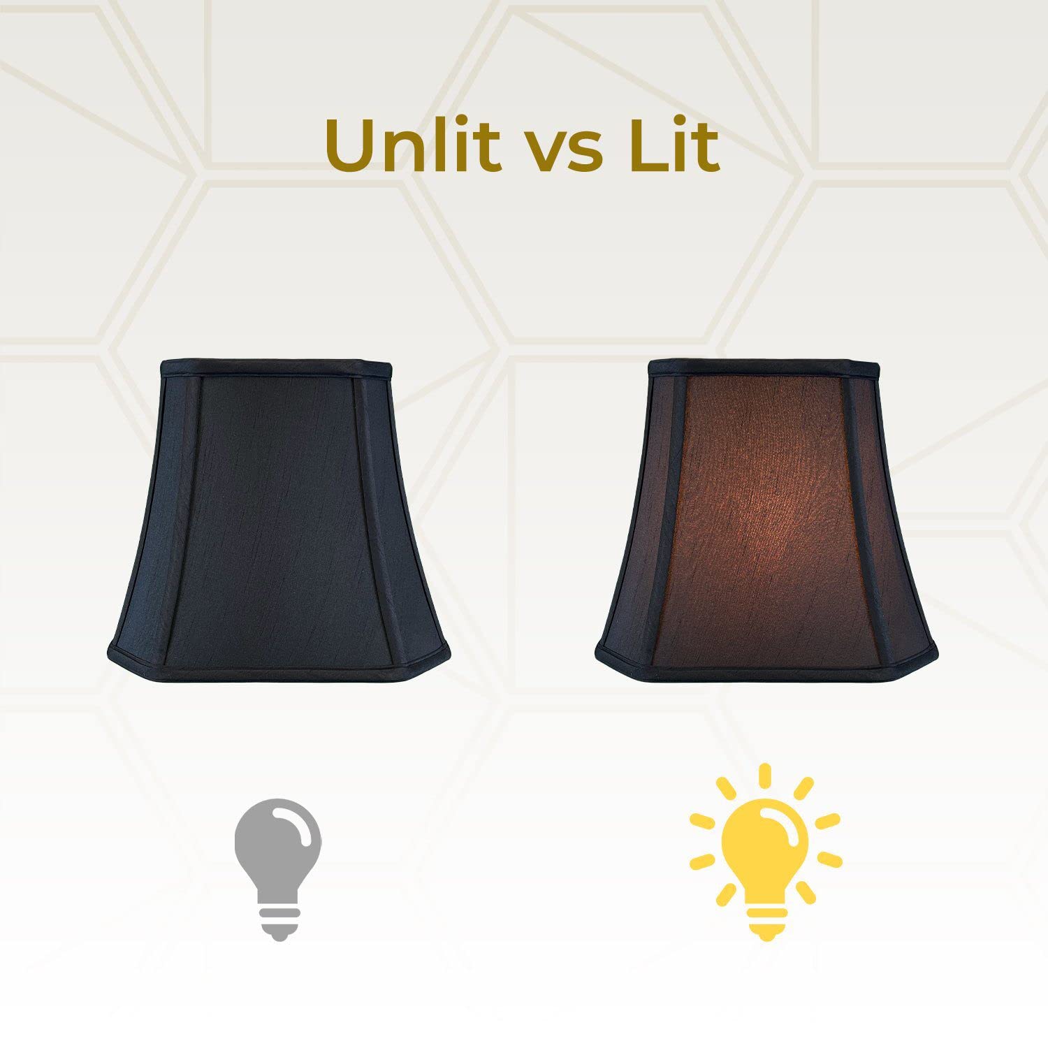 Royal Designs Square Cut Corner Bell Lamp Shade, Black, 5 x 10 x 8.75