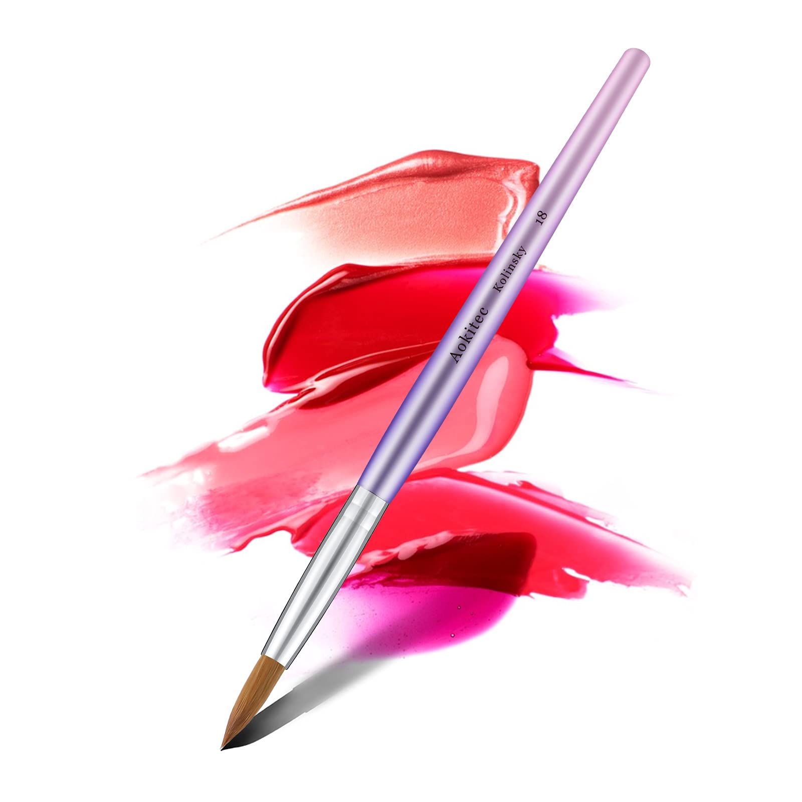 Aokitec Oval Sable Nail Brush for Acrylic Application, Powder Painting Tool