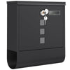 SONGMICS Post Box, Wall Mounted Letterbox, Mailbox, Copper Lock Cylinder with Swivel Cap, Nameplate, Newspaper Holder, Easy to Install, 10 x 30.8 x