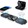 ZUMSEY 3 in 1 Wireless Charging Station for Apple, Wireless Charger for iPhone 17 Pro Max/16/15/14/13/12, Travel Wireless Charger for Apple Watch