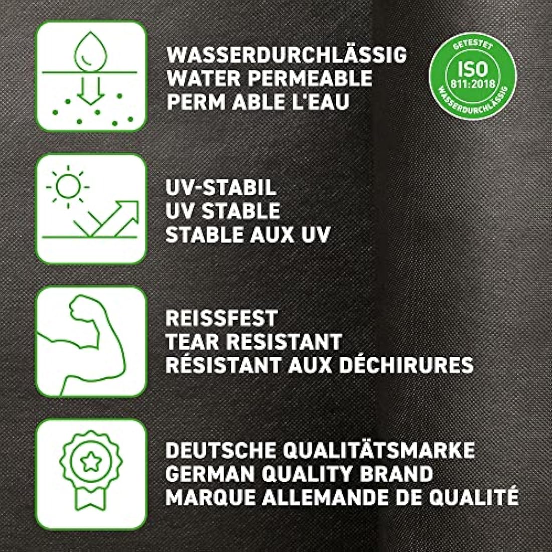 GardenMate 1m x 50m Roll non-woven weed control fabric - UV stabilised black 150gsm landscape ground cover membrane