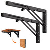 Quanerba Pack of 2 Folding Shelf Brackets 14in (Max Load 154lb) Heavy Duty Outdoor, Shelf Brackets & Supports, Folding Hinge for Home, Kitchen,