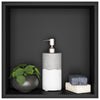 Sunrik Embedded Shower Niche - Stainless Steel, Single Layer, 30?30?10 cm, Black