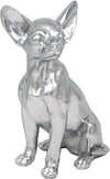 Silver Art Shiny Silver Effect Heavy Weight Sitting Chihuahua Figurine Ornament Decoration Dog Lover Gift