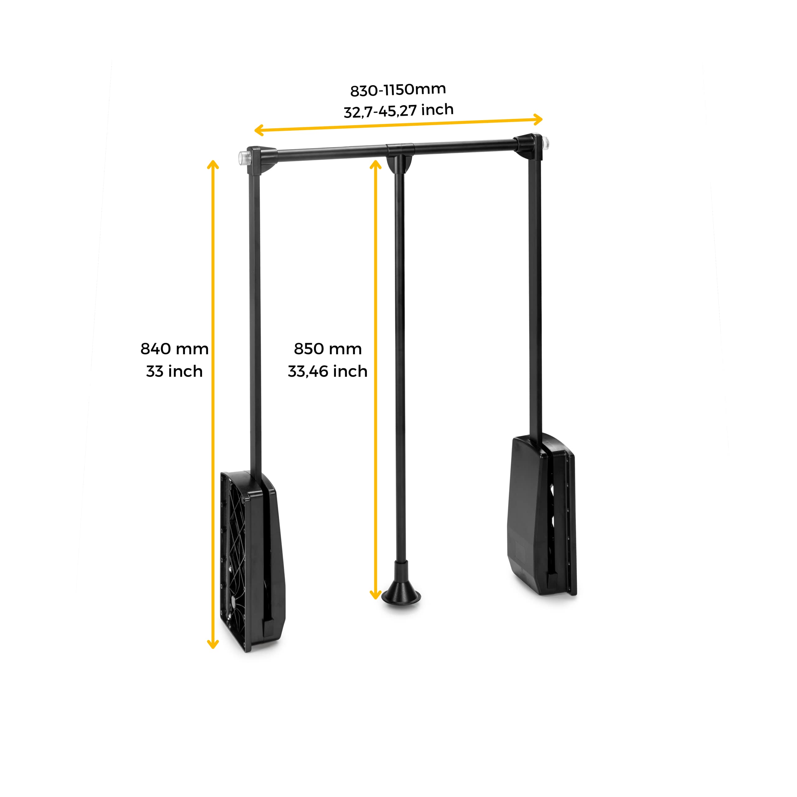 Emuca - Hang pull down wardrobe rail lift, adjustable width 830-1150mm (32,6-45,2 inch), moka painted finish