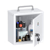 Uniclife Wall Mount Medicine Cabinet with Key Lock & Handle Locking First Aid Cabinet Lockable Lightweight Medium Medicine Organizer Secure Steel Wall