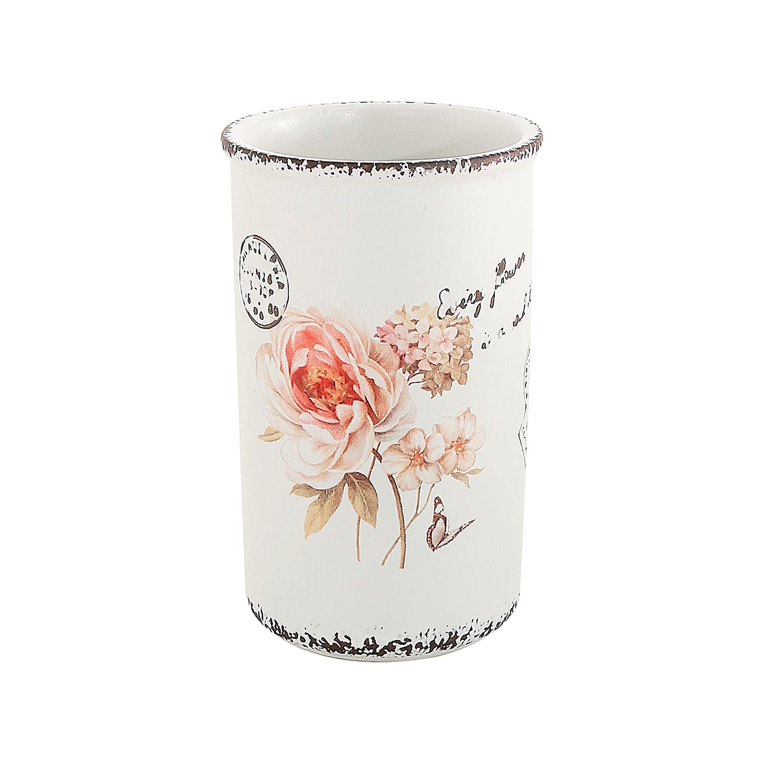 Gedy Toothbrush Holder, Ceramic, White, Standard Size