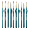 Transon 10pcs Fine Detail Miniature Art Painting Brush Set for Acrylic Watercolor Craft Rock Face Painting Green