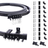 KJLEEN Bendable Ceiling Curtain Track 3M/9.8Ft Flexible Ceiling Curtain Rail Track and Fittings, Heavy Duty Wall Mounted Curtain Track for Bay Window