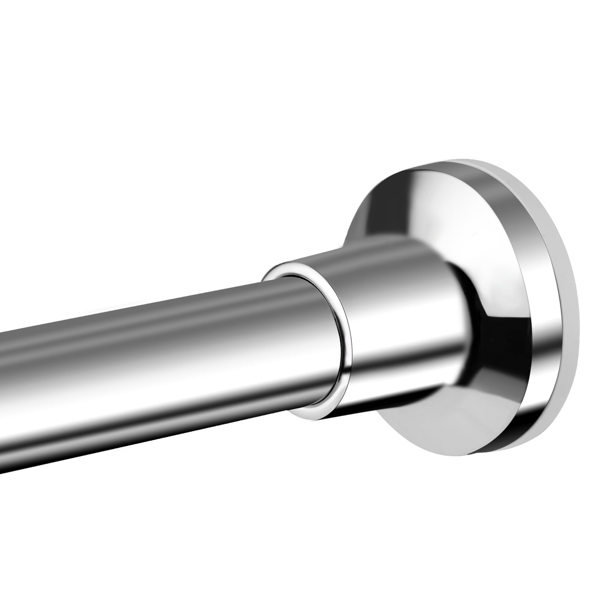 Shower Curtain Pole No Drill, 72-134 CM Spring Tension Rod Stainless Steel Adjustable Curtain Rod for Bathroom Shower Curtain, Windows, Closet