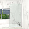 T&K Shower Screen 800x1400mm Pivot Bath Screen Panel Chrome Round Edge 5mm Toughened Double-Sided Easy Clean Glass Bathroom Shower Door