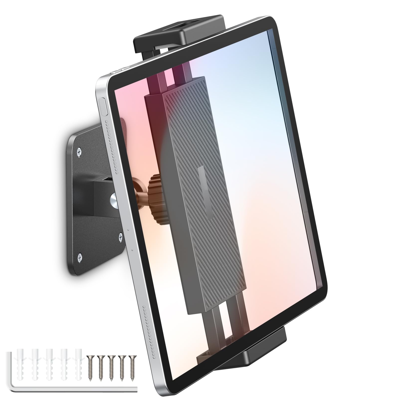 urmust Tablet Wall Mount Aluminum iPad Wall Mount 360?Adjustable Tablet Holder Compatible with iPad iPhone Galaxy Tab Kindle Fire HD, Switch All