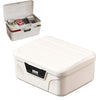 2 Layer Medicine Storage Box,Lockable Medicine Box with Code,Removable Tray,First Aid Emergency Combination Lock Container Medical Storage Organiser