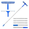 Newthinking Window Cleaning Kit With 180cm Long Handle, 2 In 1 Window Cleaning Equipment with Squeegee & Microfiber Scrubber, Glass Cleaning Tools