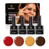 Bluesky Gel Nail Polish Set, AW22, Autumn Collection Gift Set, 4 x 10ml, Yellow, Red, Brown, Mustard (Requires Curing Under UV LED Lamp)