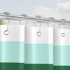 Lerores Shower Curtain with Metal Shower Curtain Rings, 180 x 200 cm, Rail, Green, Weighted Hem, Anti-Mould Textile, Water-Repellent, Washable