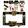 SWSATYW 2026 Happy New Year's Eve Party Decoration Photo Booth Props Supplies with Paper Frame(Pack of 15)
